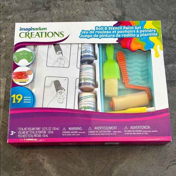 NWT Imaginarium Creations Roll & Stencil Paint Set, Fun Craft, All in 1, Ages 3+ - Picture 1 of 16